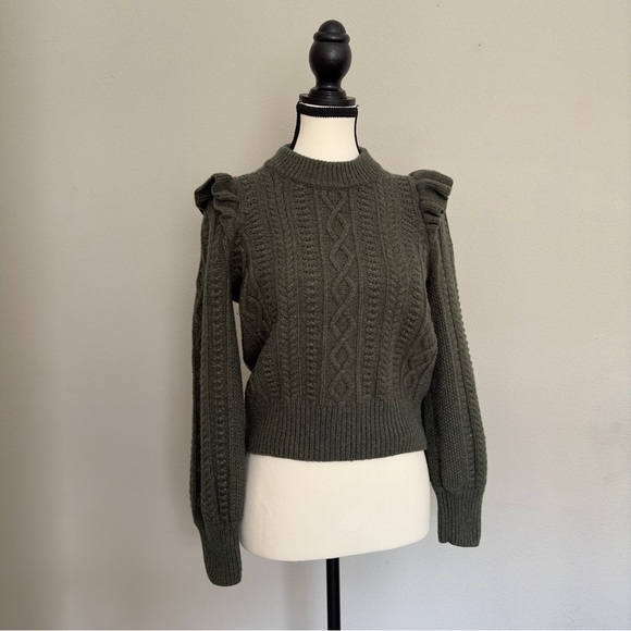 *MADEWELL* Green Pullover Cable Knit S - Picture 1 of 5
